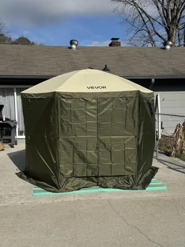 Customer photo 4 of <span class="sdh-h1" data-short="VEVOR 12 x 12 ft 6 Sided Pop-up Gazebo Tent">VEVOR Gazebo Screen Tent, 12 x 12 ft, 6 Sided Pop-up Camping Canopy Shelter Tent with Mesh Windows, Portable Carry Bag, Ground Stakes, Large Shade Tents for Outdoor Camping, Lawn and Backyard</span>