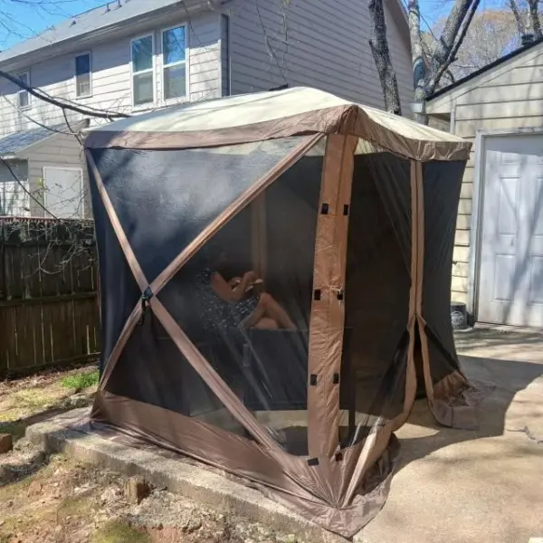 Customer photo 3 of <span class="sdh-h1" data-short="VEVOR 12 x 12 ft 6 Sided Pop-up Gazebo Tent">VEVOR Gazebo Screen Tent, 12 x 12 ft, 6 Sided Pop-up Camping Canopy Shelter Tent with Mesh Windows, Portable Carry Bag, Ground Stakes, Large Shade Tents for Outdoor Camping, Lawn and Backyard</span>