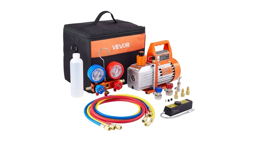 VEVOR vacuum pump with manifold gauge set